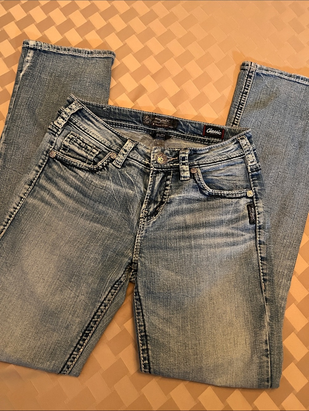 Women’s Silver Suki Slim Baby Bootcut Jeans 27 31